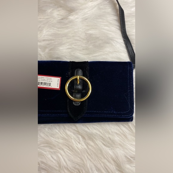 Circus By Sam Edelman Candace Wallet On A String Velvet Blue Poseidon - Picture 3 of 7